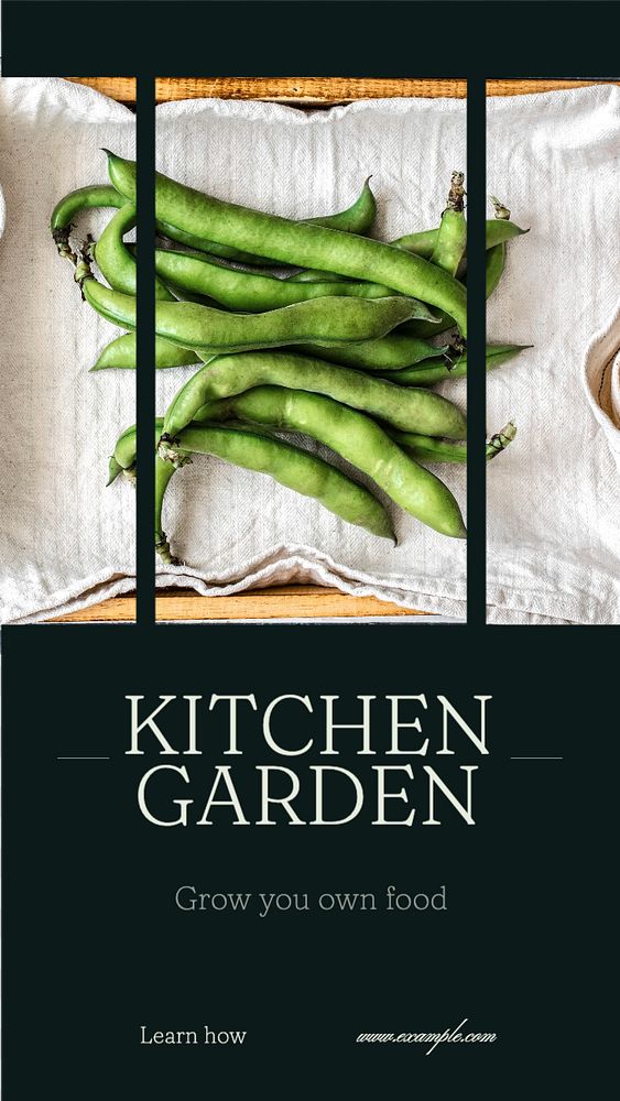 Kitchen garden  Instagram story template, editable text