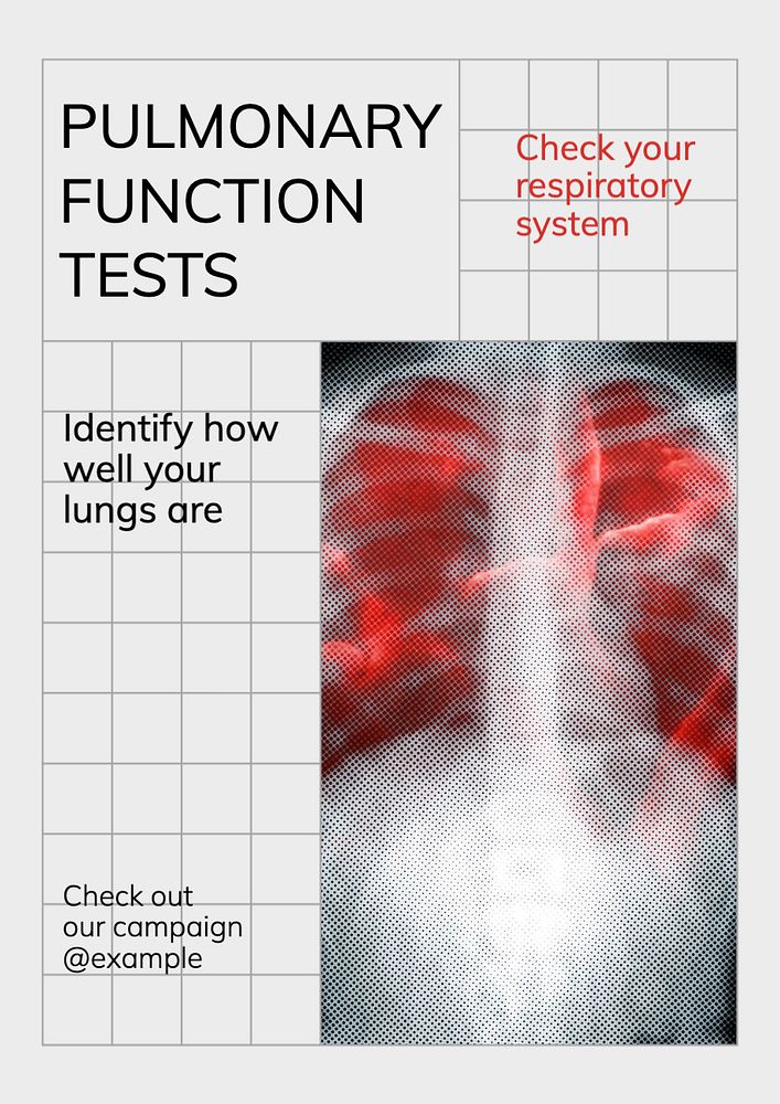 Lungs check-up  poster template, editable text and design