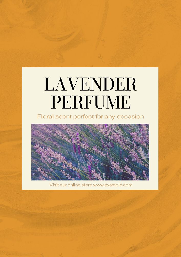 Lavender perfume  poster template, editable text and design
