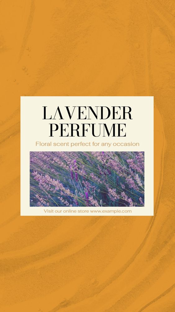 Lavender perfume  Instagram story template, editable text