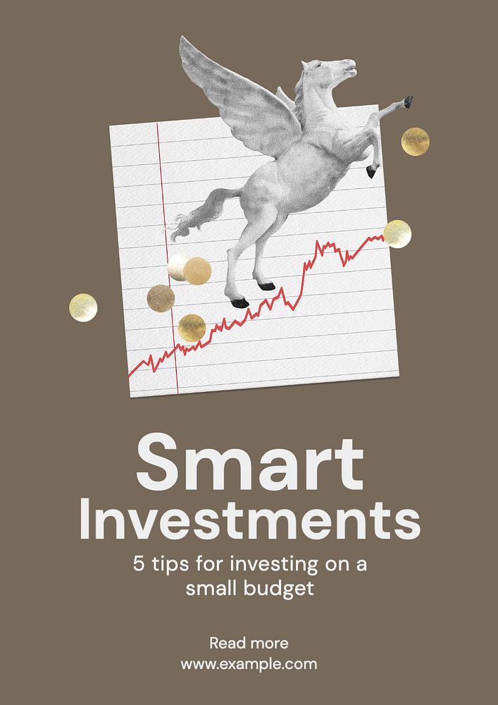 Smart investments   poster template, editable text and design