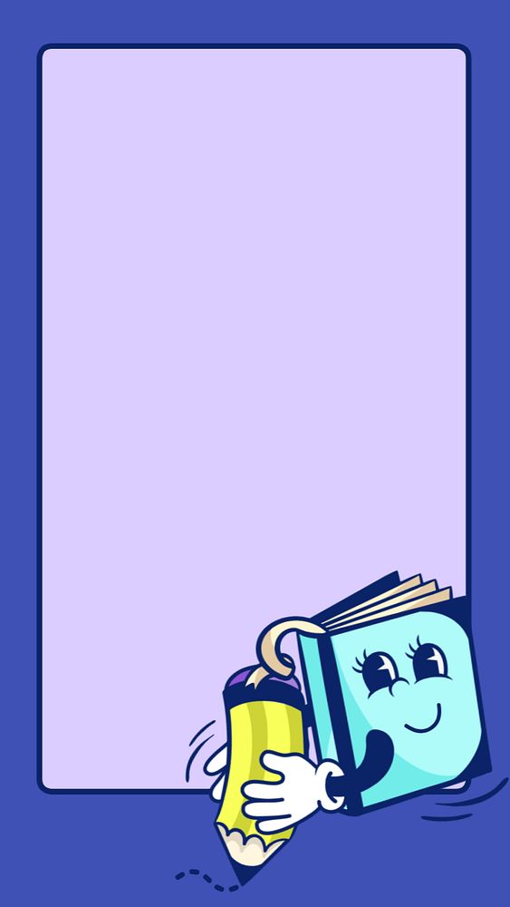 Notebook cartoon frame iPhone wallpaper, editable design