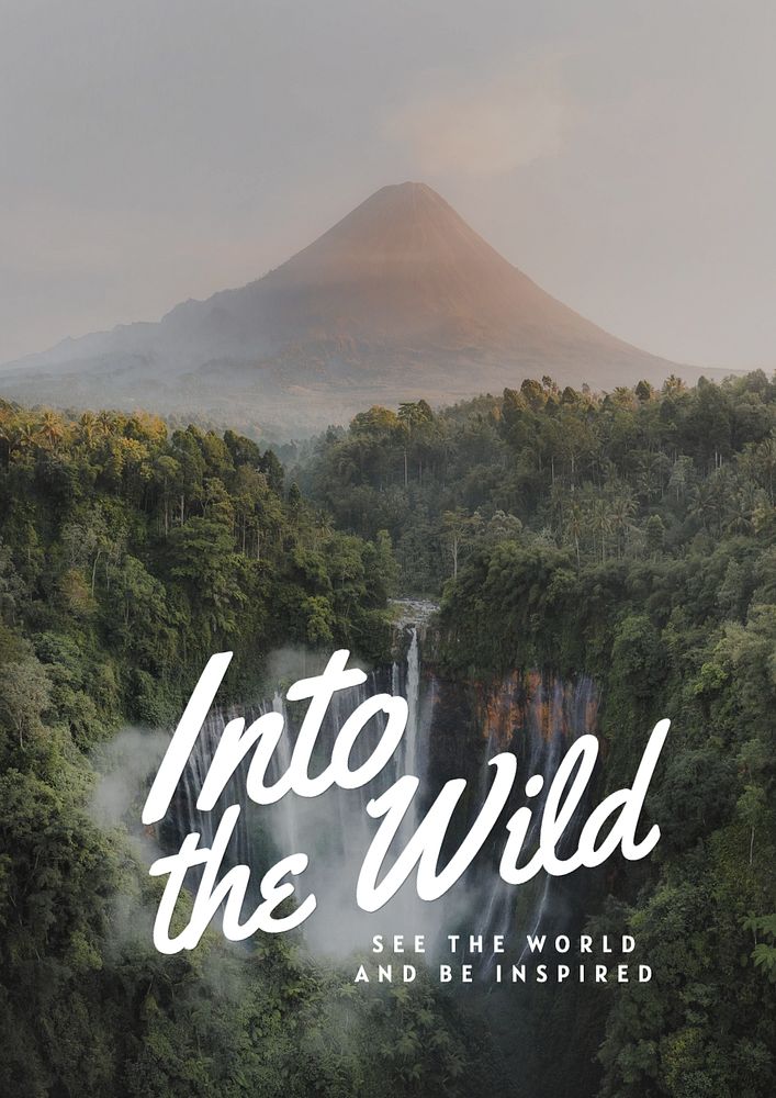 Into the wild poster template, editable text and design