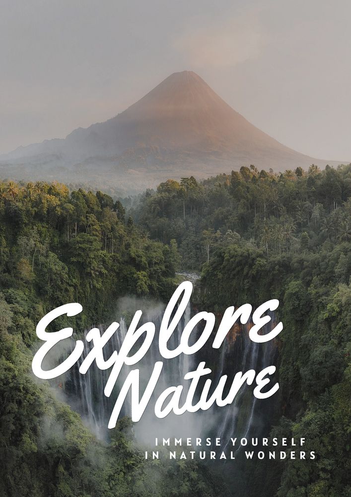 Explore nature poster template, editable text and design