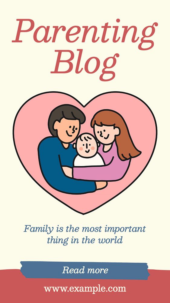 Parenting blog  Instagram story template, editable text