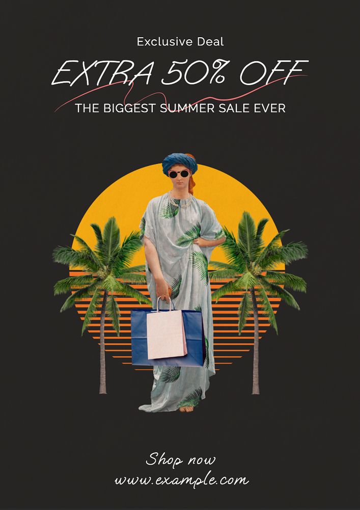 Summer sale   poster template, editable text and design