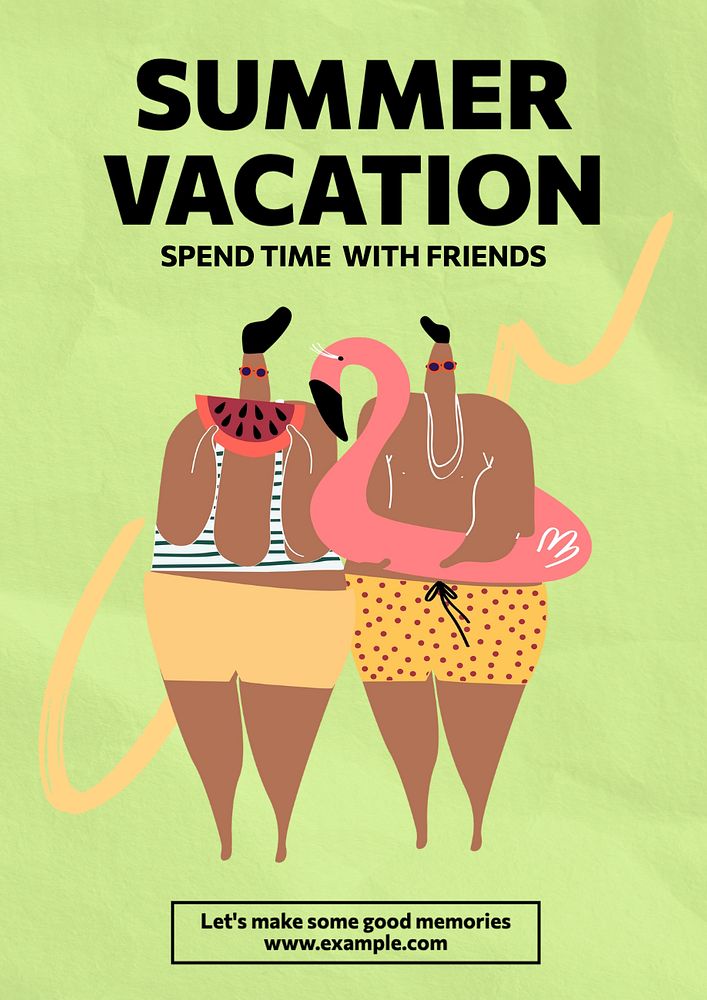 Summer vacation   poster template, editable text and design