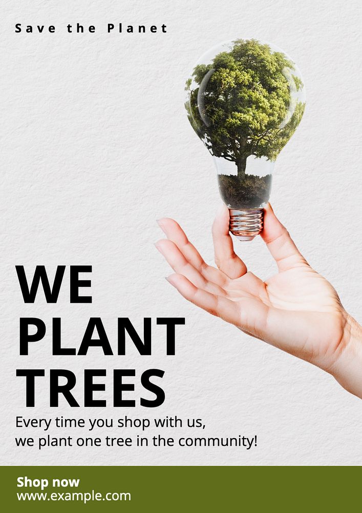 Plant a tree   poster template, editable text and design