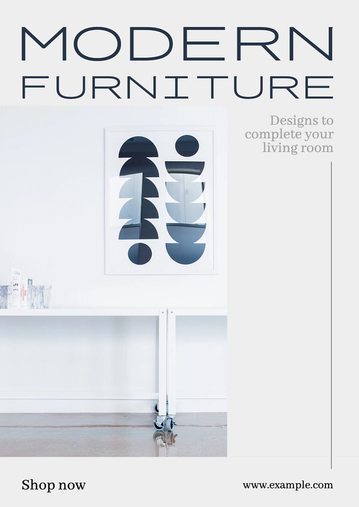 Modern furniture  poster template, editable text and design