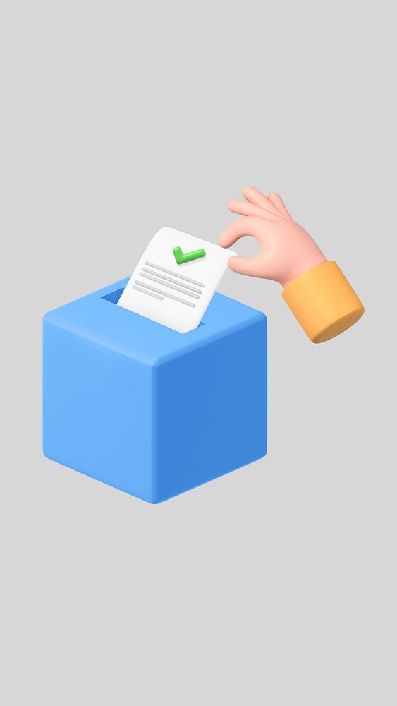 3D lodging voting ballot, element editable illustration