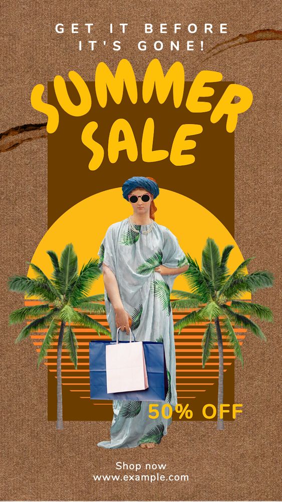 Summer sale  Instagram story template, editable text