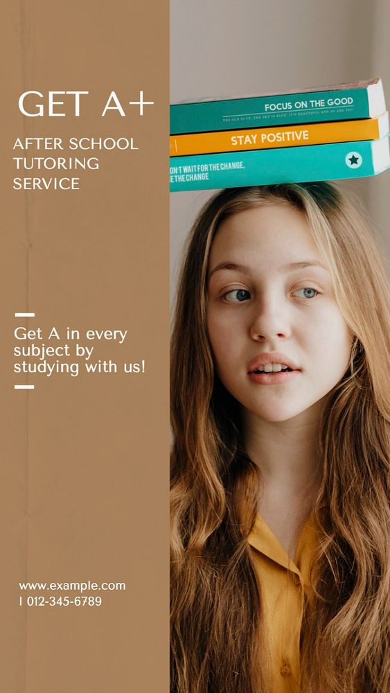 Tutoring service  Instagram story template, editable text