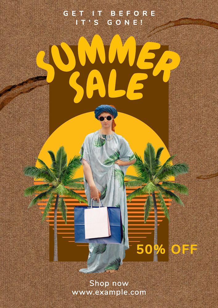 Summer sale   poster template, editable text and design