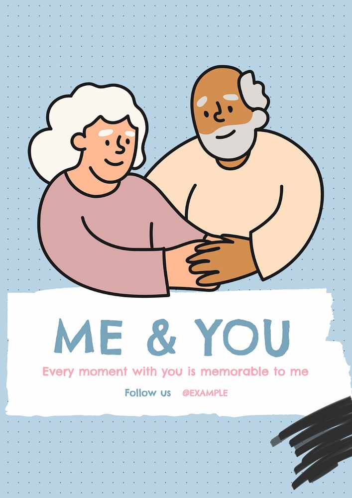 Me & you   poster template, editable text and design