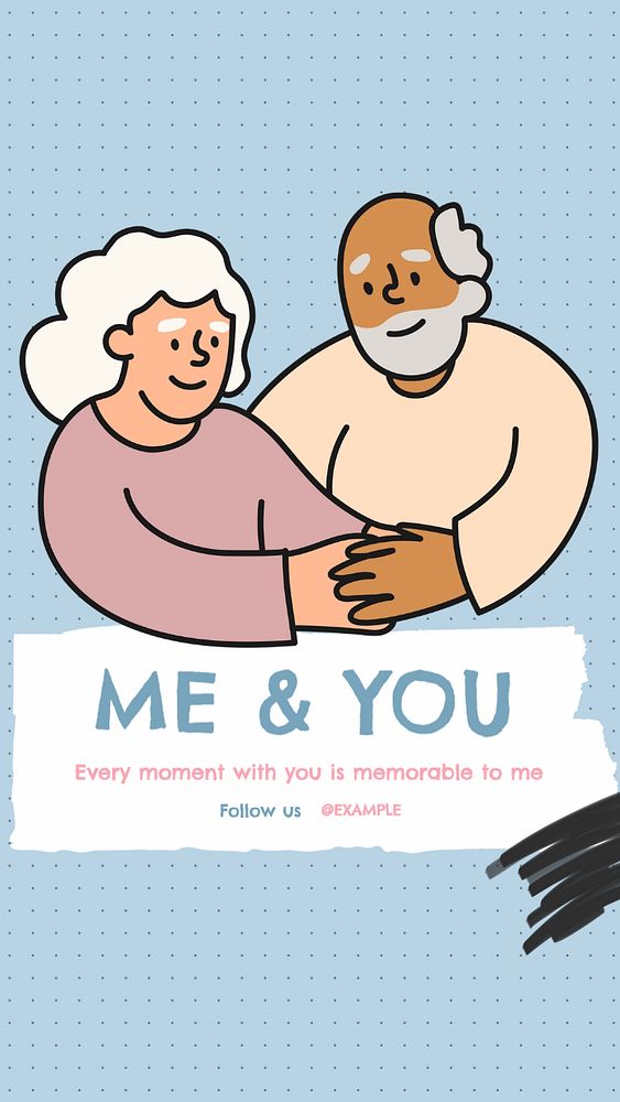 Me & you  Instagram story template, editable text