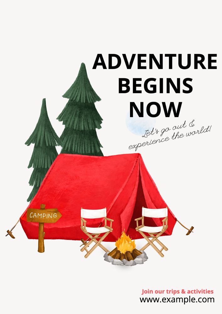 Adventure & travel   poster template, editable text and design