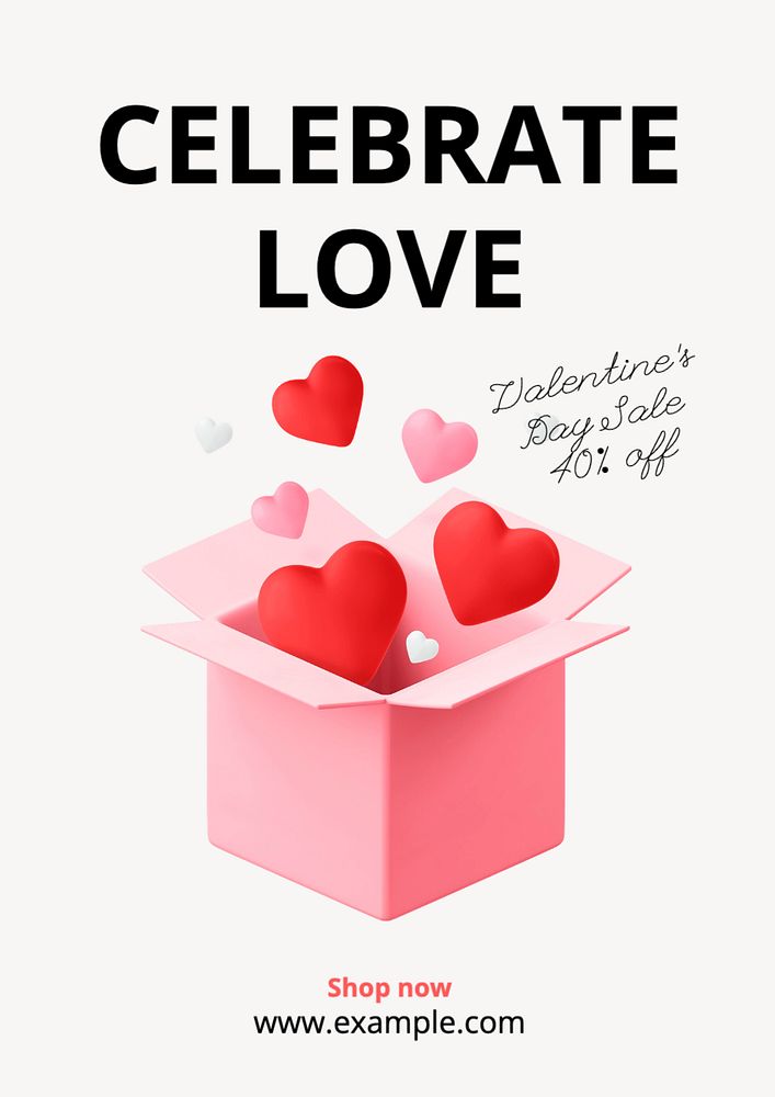 Celebrate love sale   poster template, editable text and design