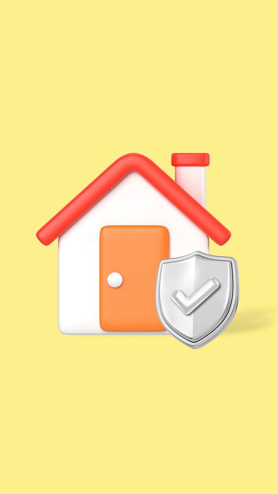 3D house insurance, element editable illustration