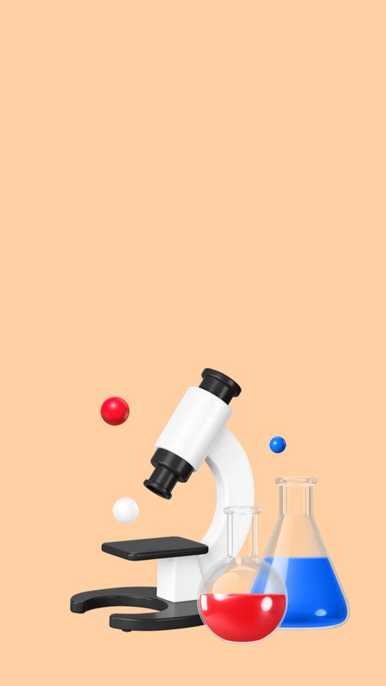 Chemistry study iPhone wallpaper, 3D editable illustration
