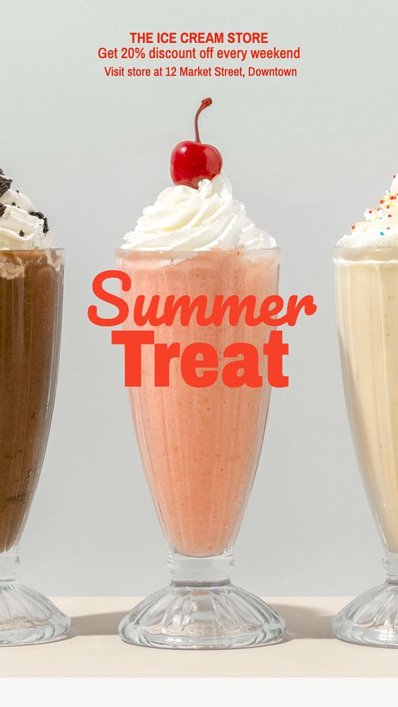 Summer treat Instagram story template, editable text