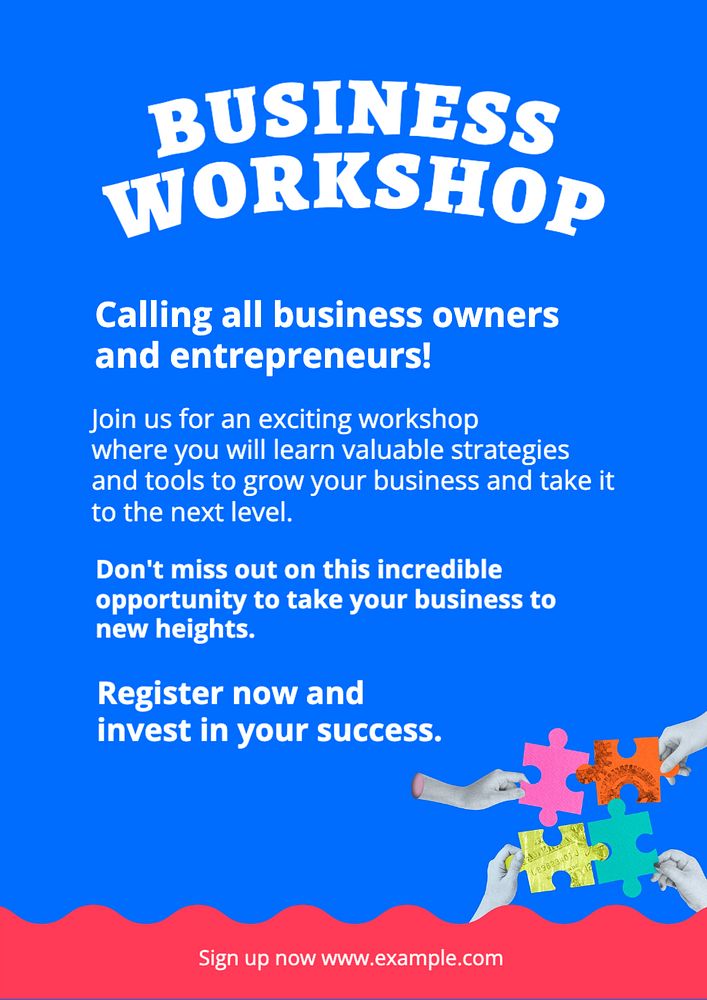 Business workshop poster template, editable text and design