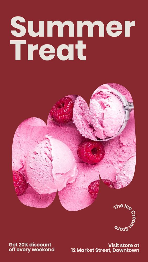 Summer treat  Instagram story template, editable text