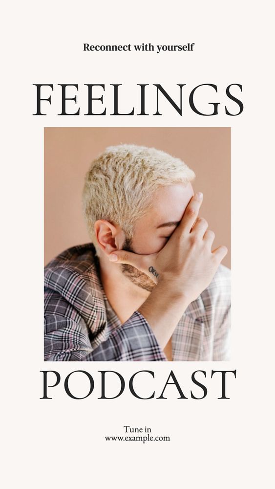 Feelings podcast  Instagram story template, editable text