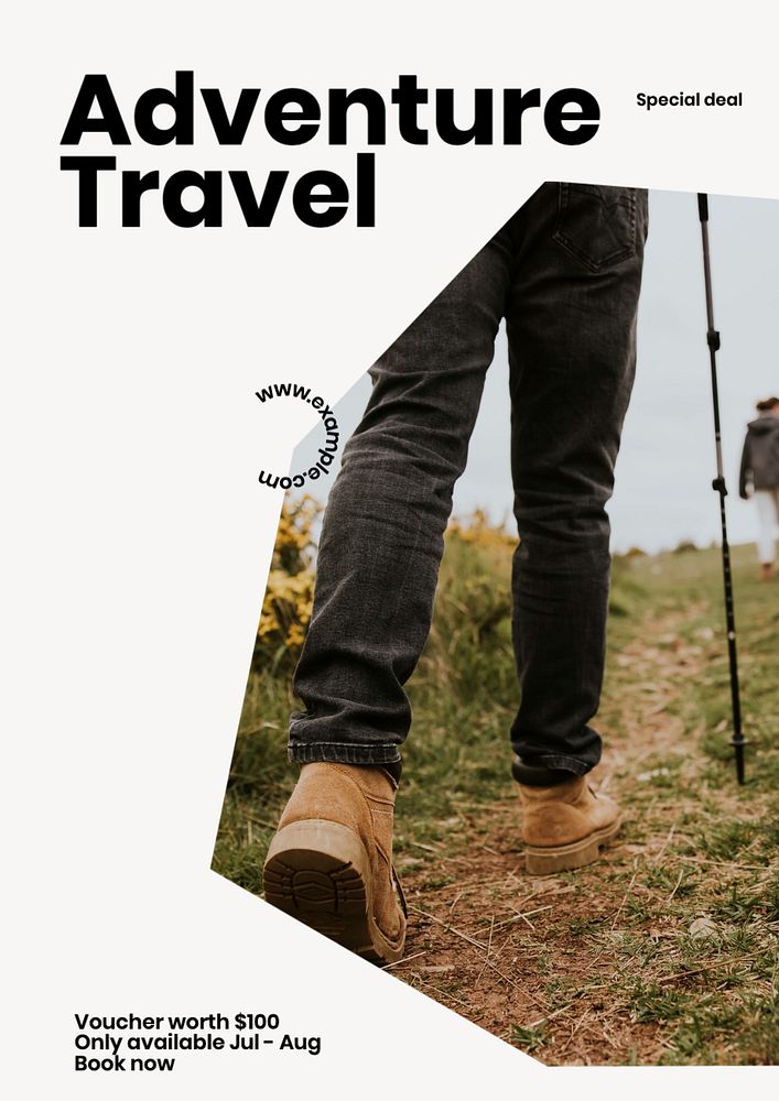 Adventure travel  poster template, editable text and design