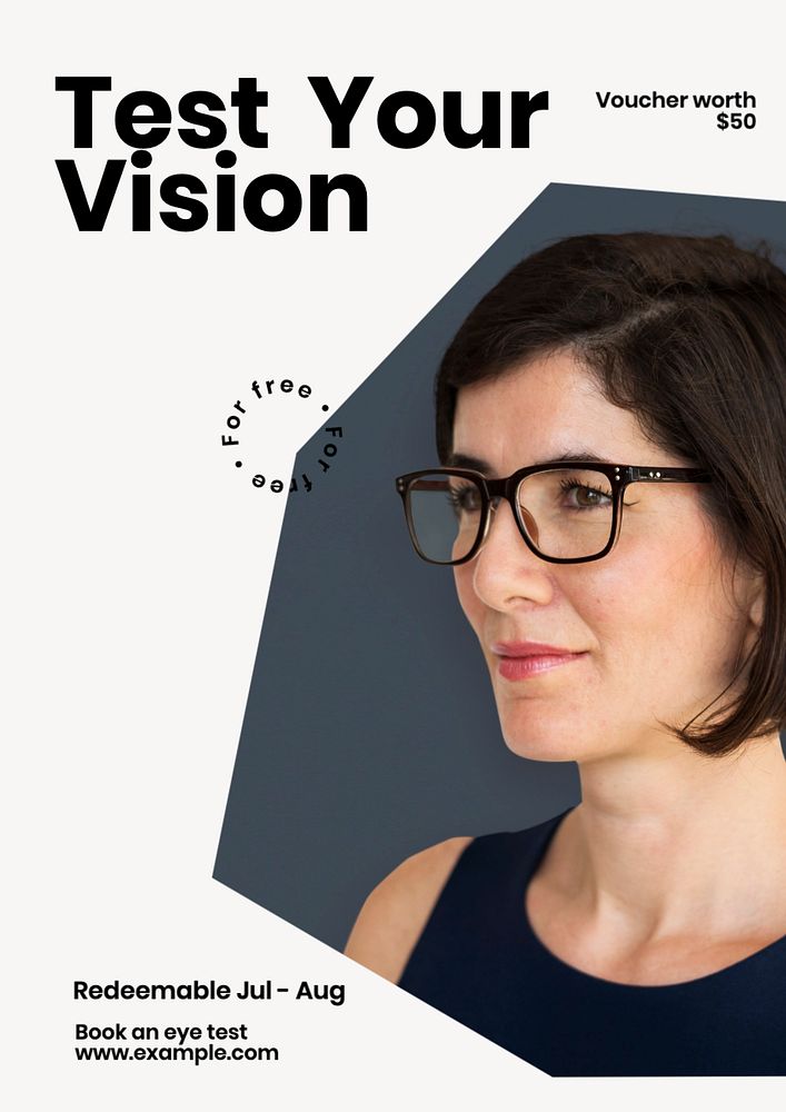Eye test poster template, editable text and design