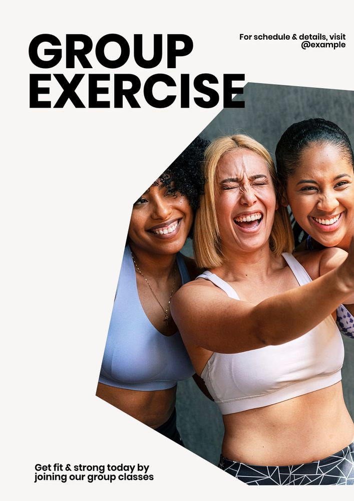 Group exercise  poster template, editable text and design