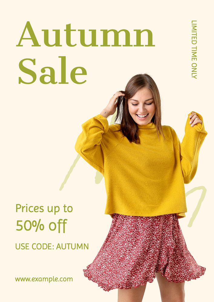 Autumn sale   poster template, editable text and design