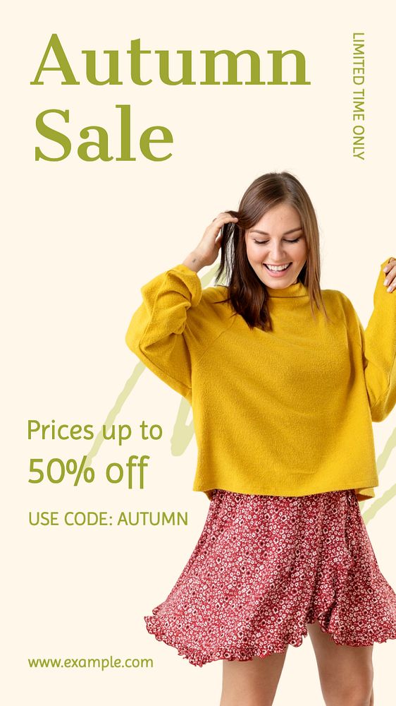 Autumn sale  Instagram story template, editable text