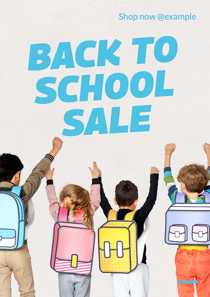 Back-to-school sale   poster template, editable text and design