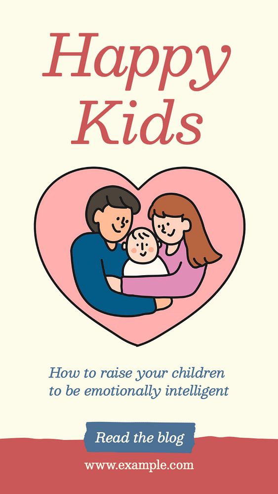 Happy kids  Instagram story template, editable text