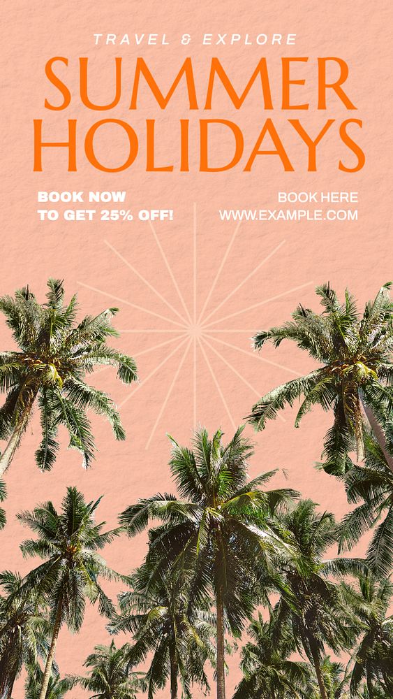 Summer trip  Instagram story template, editable text