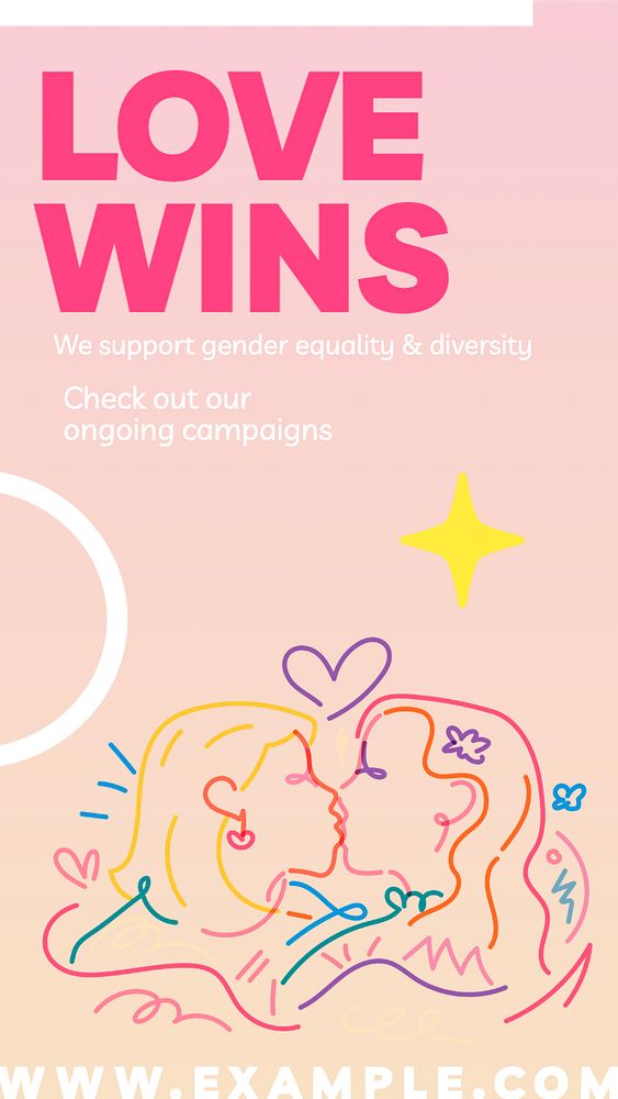 Love wins  Instagram story template, editable text