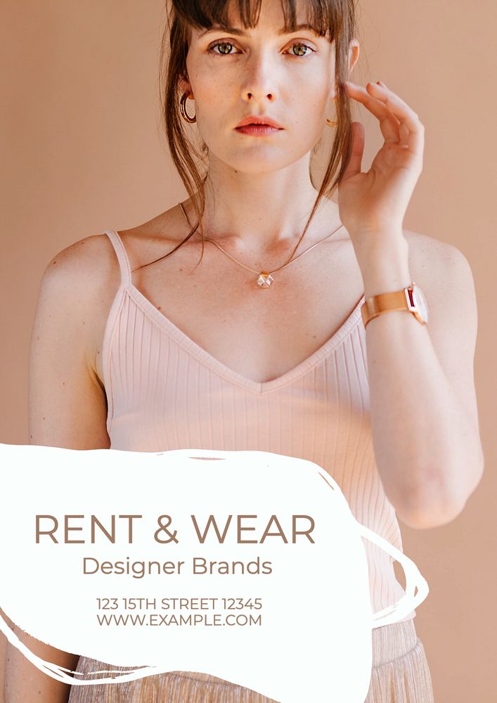 Fashion clothing poster template, editable text and design