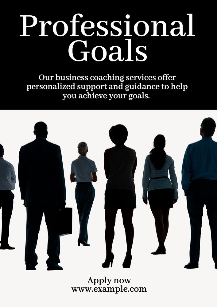 Coaching professional development   poster template, editable text and design
