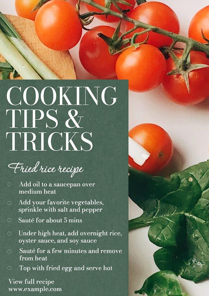 Cooking tips & tricks poster template, editable text and design