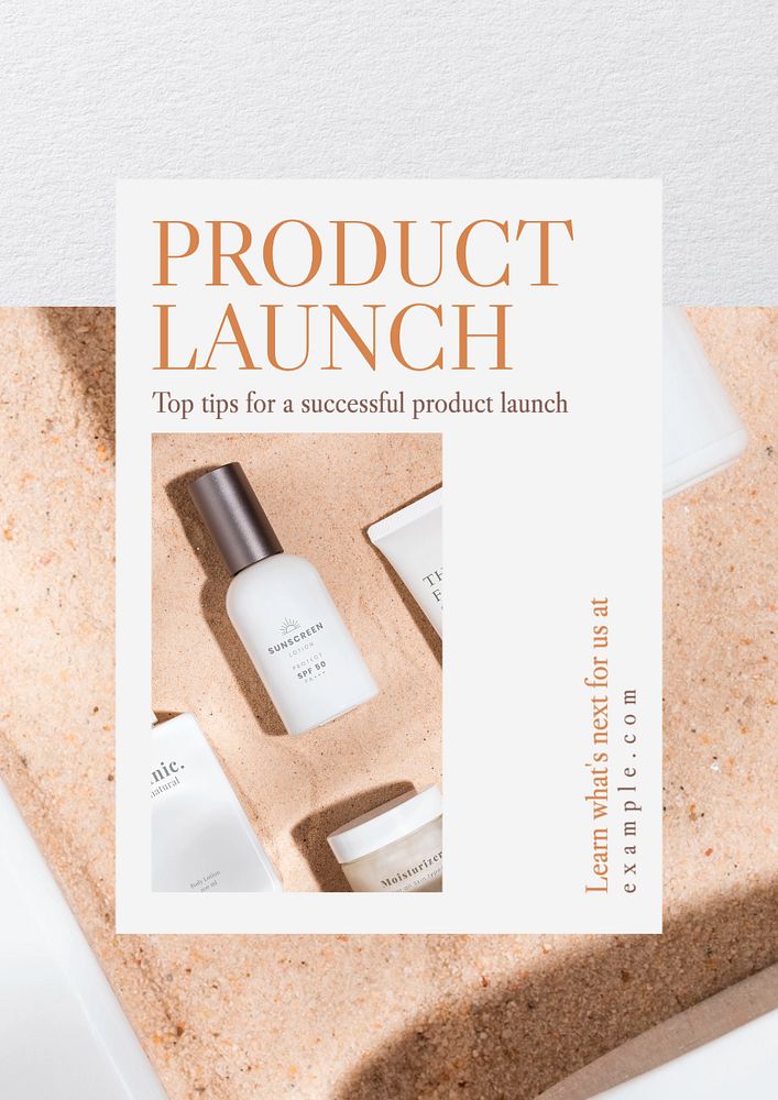 Product launch poster template, editable text and design