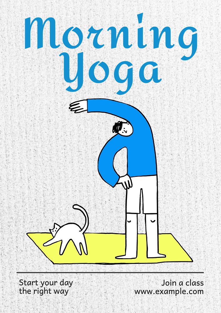 Morning yoga   poster template, editable text and design