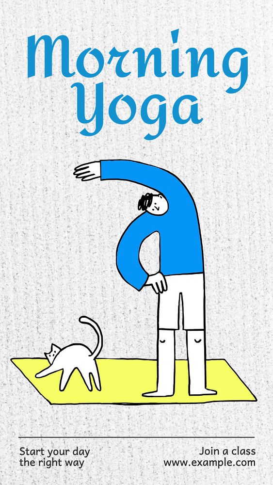 Morning yoga  Instagram story template, editable text