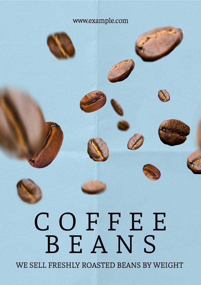 Coffee beans   poster template, editable text and design