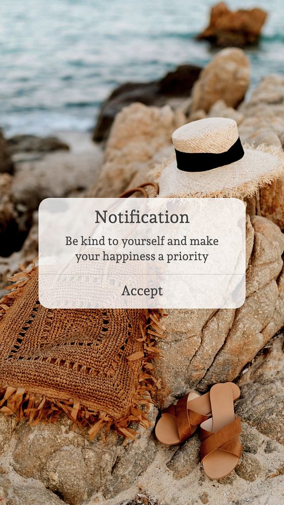 Self love notification  Instagram story template, editable text