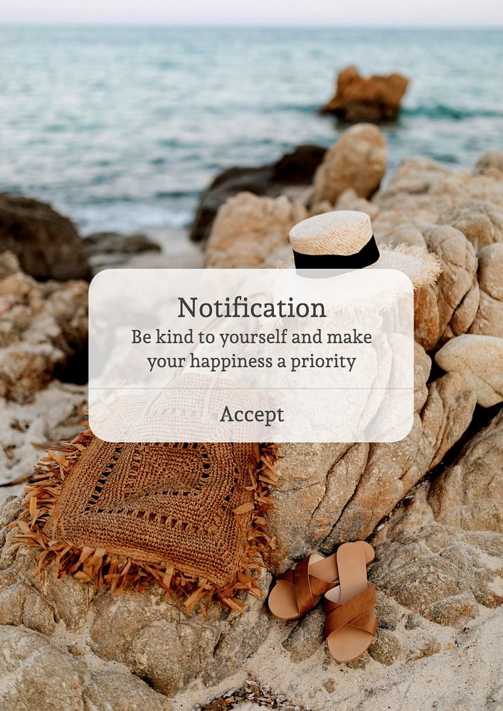 Self love notification  poster template, editable text and design