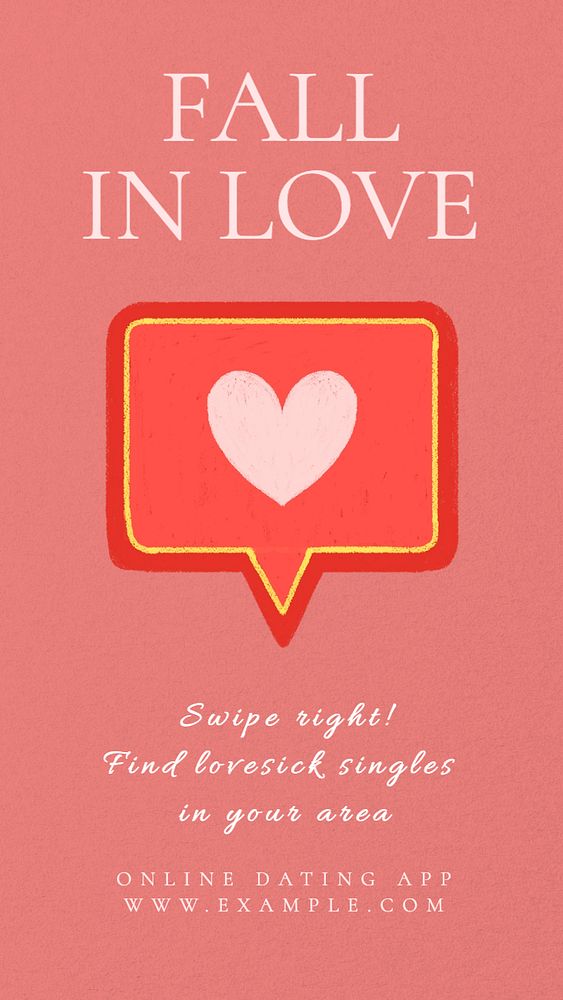 Love & dating  Instagram story template, editable text