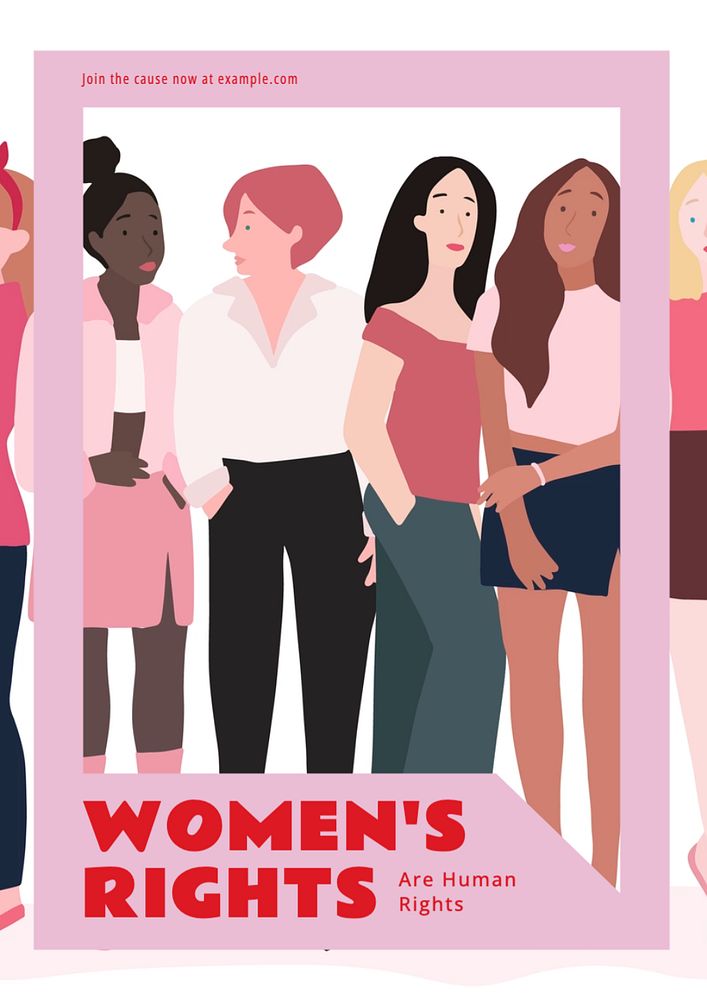 Women's rights  poster template, editable text and design