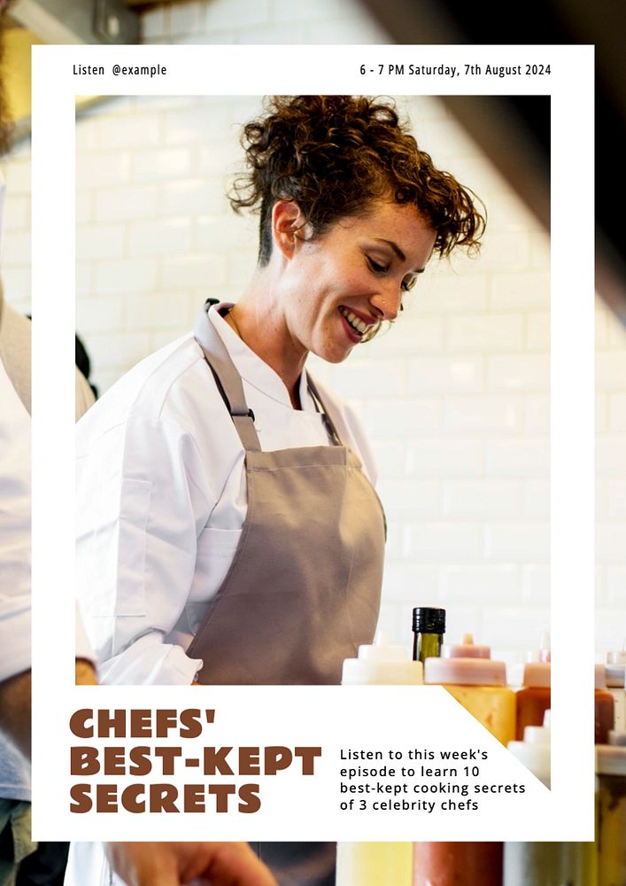 Chefs' secrets  poster template, editable text and design