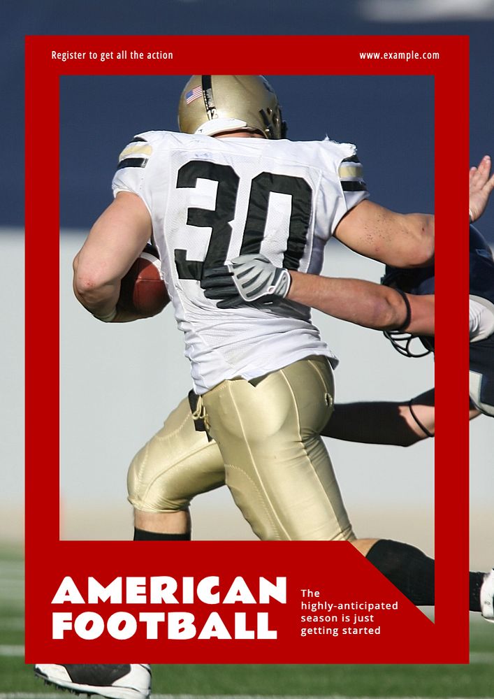 American football  poster template, editable text and design