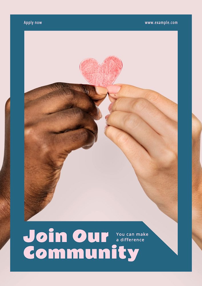 Join our community  poster template, editable text and design